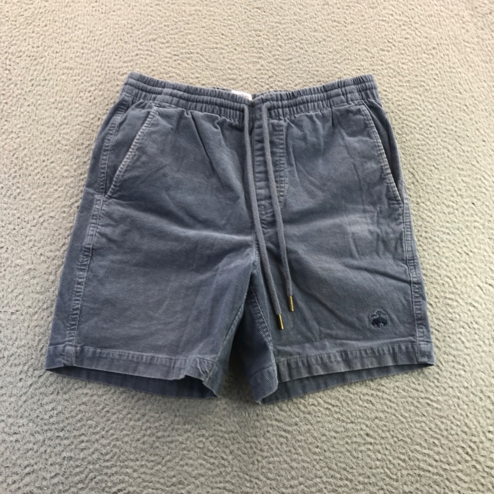 Brooks Brothers Shorts Mens Small Blue Corduroy Elastic Waist Faded Drawstring